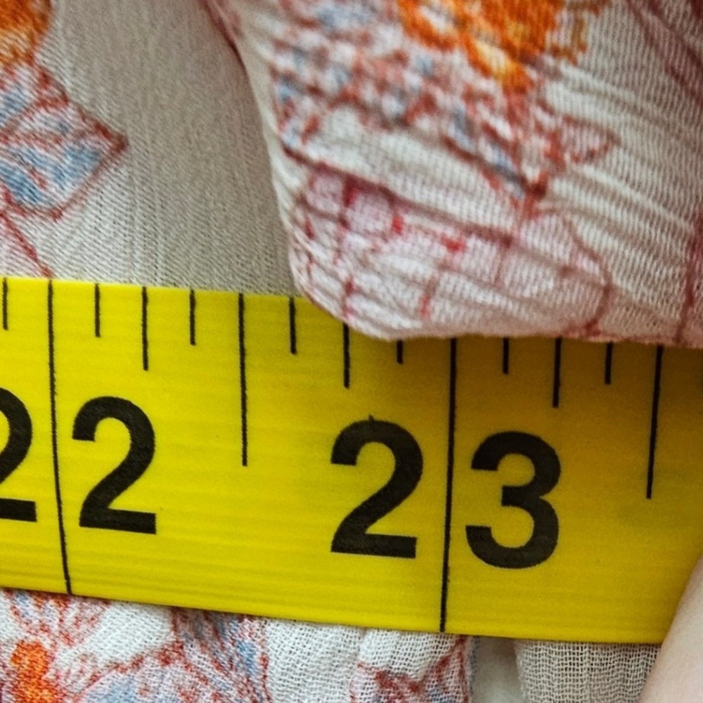 BTFBM Women XL Floral V-Neck Lantern Sleeve Peasant Gypsy Boho Top - Picture 5 of 7
